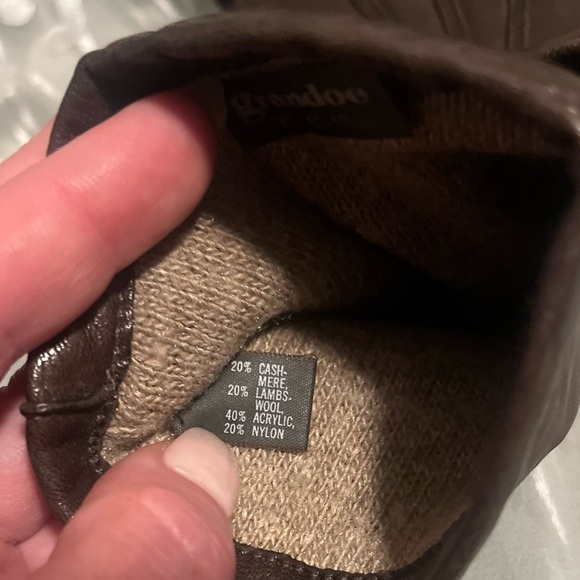 Xl women’s grandoe cashmere blend brown fancy gloves - Picture 3 of 3